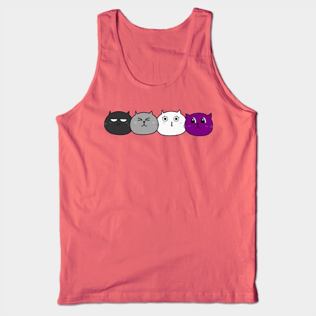 Asexual Pride Kawaii Cats Shirt Tank Top by For Lesbians, By Lesbians